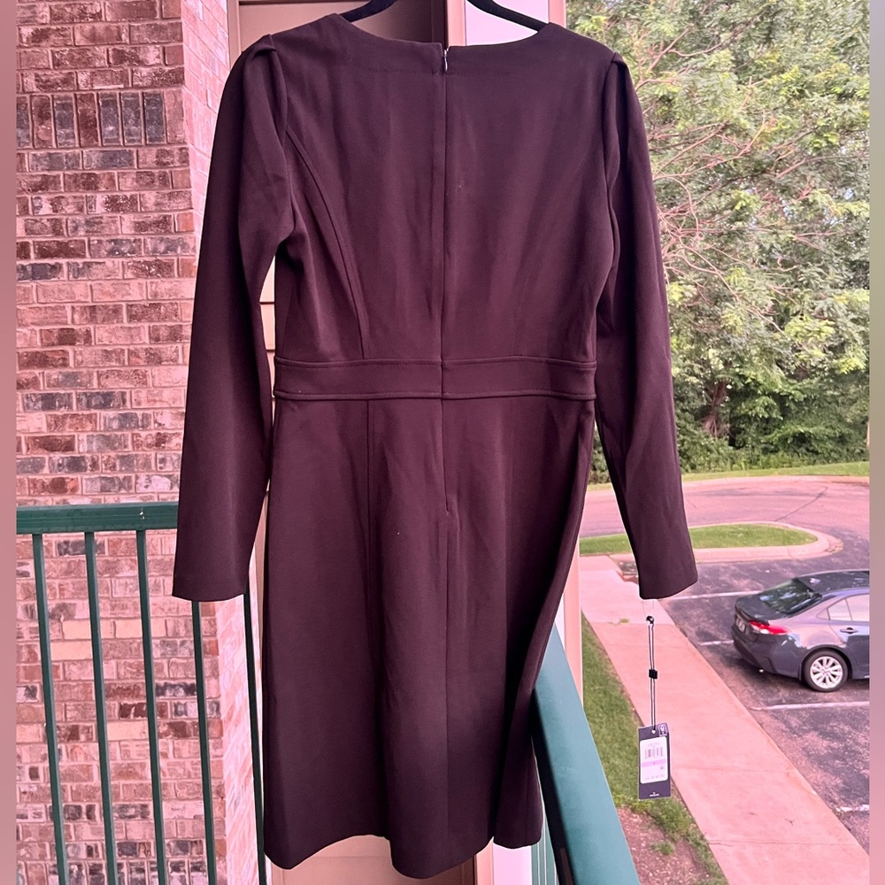 🆕 Tommy Hilfiger Black Women’s Scoop-Neck Scuba Crepe Office Dinner Dress Size 6 - Picture 6 of 16